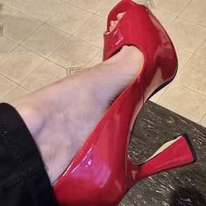 Chic Red Patent Leather Heels